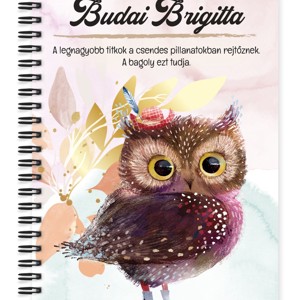 Személyre szabható - Cuki kalapos bagoly mintás A5-ös füzet, Otthon & Életmód, Papír, írószer, Jegyzetfüzet & Napló, , MESKA