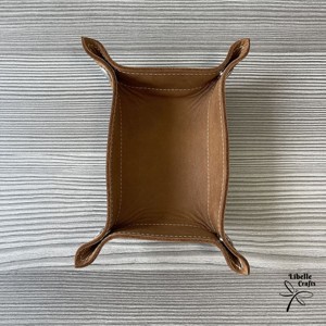 Színes bőr tálca - barna - otthon & életmód - dekoráció - asztal és polc dekoráció - dekorációs tál, tartó - Meska.hu