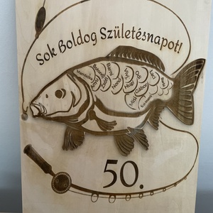 Egyedi, horgász témájú fa ajándéktábla születésnapra! - Meska.hu