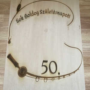 Egyedi, horgász témájú fa ajándéktábla születésnapra! - otthon & életmód - papír, írószer - ajándékozás kellékei - képeslap, üdvözlőlap - Meska.hu