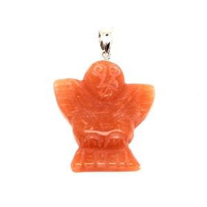 Medál bagoly aventurin barack 3x3cm, Ékszer, Nyaklánc, Medál, , MESKA