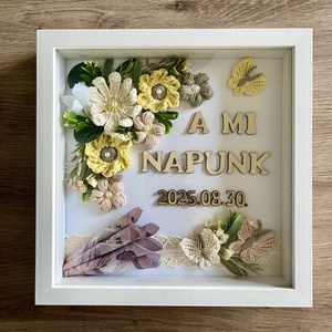 3D kép - Nászajándék, Esküvő, Emlék & Ajándék, Nászajándék, Esküvői pénzátadó képkeret, Horgolás, MESKA