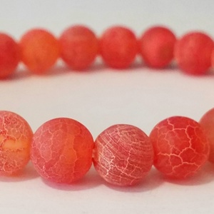 Piros matt jeges Achát ásvány karkötő  - Meska.hu