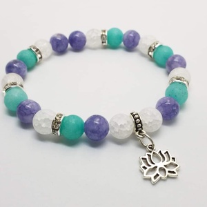 Achát és Hegyikristály ásvány karkötő  - Meska.hu