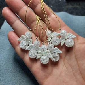 Roppantott Hegyikristály ásvány angyalok, karácsonyi dísz 6db-os csomag  - Meska.hu