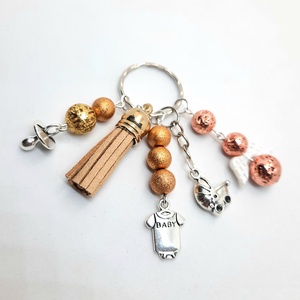 Arany, kék vagy lila babaváró kulcstartó ásványokkal  - Meska.hu