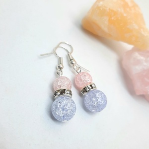 Lágyság - Roppantott Hegyikristály ásvány fülbevaló  - Meska.hu