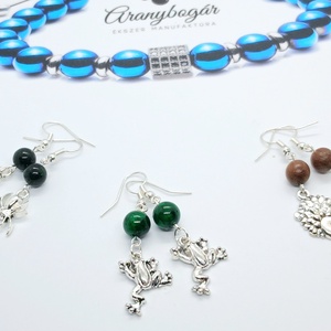 Béka, pók vagy sündisznó ásvány fülbevaló  - Meska.hu