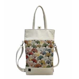 SuziartBag Beige ginkgo mintás 3in1 hátizsák - táska & tok - kézitáska & válltáska - válltáska - Meska.hu