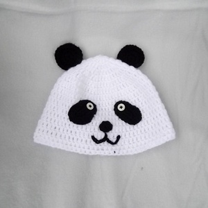 Panda maci horgolt gyerek sapka sállal - ruha & divat - babaruha & gyerekruha - babasapka - Meska.hu