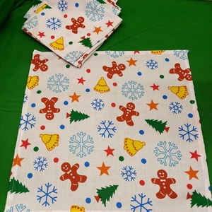 Karácson/Christmas Textil szalvéta 4 db - táska & tok - uzsonna- & ebéd tartó - szendvics csomagoló - Meska.hu