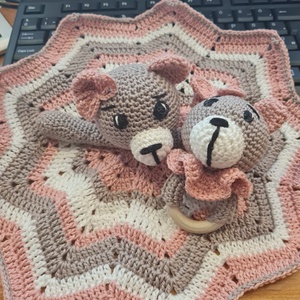  Horgolt szundikendő/crocheted lovey  - Meska.hu