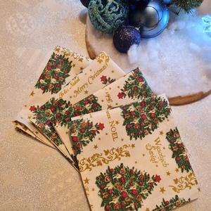 Karácsonyi textil szalvéta 4db - otthon & életmód - konyhafelszerelés, tálalás - konyhai textil - szalvéta - Meska.hu