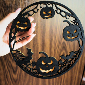 Halloween Kopogtató Tök Díszítéssel  - otthon & életmód - dekoráció - ajtó- és ablak dekoráció - ajtódísz & kopogtató - Meska.hu