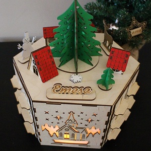 Limitált Kiadású  LED-es Fa Adventi Naptár Névre Szólóan - karácsony - adventi díszek - adventi naptár - Meska.hu