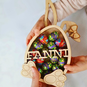 Névre szóló húsvéti ajándék gyerekeknek � egyedi nyuszi cukortartó - ünnepi díszek, dekorációk - húsvéti díszek és dekorációk - húsvéti tojástartó - Meska.hu