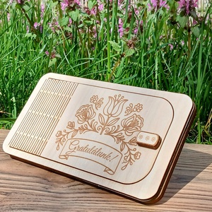 Ballagási pénzátadó fogantyúval - otthon & életmód - papír, írószer - ajándékozás kellékei - pénzátadó doboz - Meska.hu