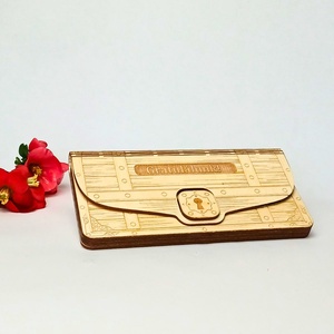 Boríték formájú fa pénzátadó ballagásra - otthon & életmód - papír, írószer - ajándékozás kellékei - pénzátadó doboz - Meska.hu