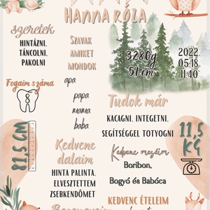 Első születésnapi státusz poszter erdei állatok - művészet - grafika & illusztráció - digitális - Meska.hu