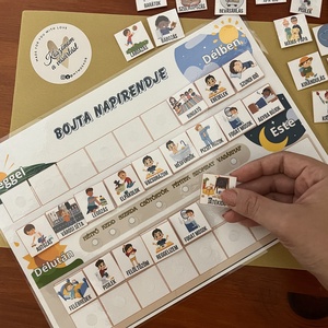 Napirend táblázat / Napirend kártyák / Mágneses napirend / Egyedi névre szóló napirend - művészet - grafika & illusztráció - digitális - Meska.hu