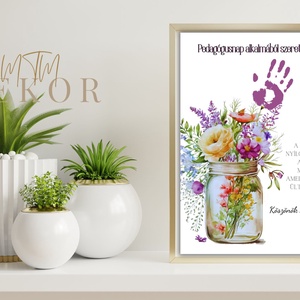 Pedagógusnap - kézlenyomat virágcsokor - művészet - grafika & illusztráció - digitális - Meska.hu