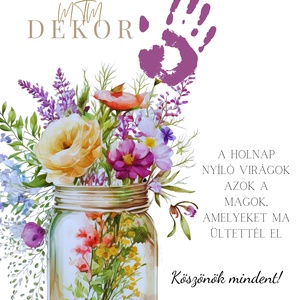 Pedagógusnap - kézlenyomat virágcsokor - művészet - grafika & illusztráció - digitális - Meska.hu