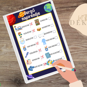 Egyedi pipálható napirend táblázat gyerekeknek / Személyre szabott napirend egyedi dekorral - művészet - grafika & illusztráció - digitális - Meska.hu