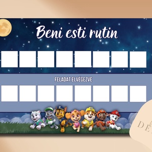 Esti rutin tábla / Napirend táblázat  / Mágneses napirend - művészet - grafika & illusztráció - digitális - Meska.hu