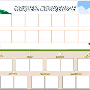 2in1 Napirend táblázat és heti tervező / Mágneses napirend / Gyermek napirend / Egyedi napirend / Névre szóló napirend - művészet - grafika & illusztráció - digitális - Meska.hu