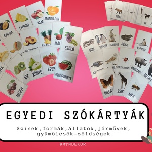 Szókártyák - egyedi szókártyák - szótanulás egyedi képekkel - Háziállatok / Vadállatok, Művészet, Grafika & Illusztráció, Digitális, Fotó, grafika, rajz, illusztráció, MESKA