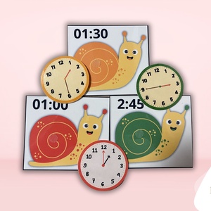 Csigaóra - Óratanulás tépőzáras csigákkal gyerekeknek - Időtanulás játékosan  - művészet - grafika & illusztráció - digitális - Meska.hu