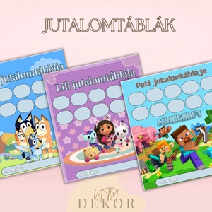 Jutalomtábla gyerekeknek - egyedi névvel - Egyedi grafikával - Bluey - Bing - Mancs őrjárat - Minecraft - Gabi babaháza , Művészet, Grafika & Illusztráció, Digitális, Fotó, grafika, rajz, illusztráció, MESKA