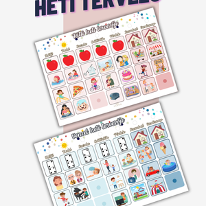 Egyedi gyermek heti tervező - Gyermek rutintábla - Napirend gyerekeknek - művészet - grafika & illusztráció - digitális - Meska.hu