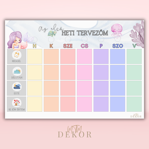 Egyedi ovis heti tervező - Gyermek heti tervező  - művészet - grafika & illusztráció - digitális - Meska.hu