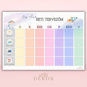 Egyedi ovis heti tervező - Gyermek heti tervező  - művészet - grafika & illusztráció - digitális - Meska.hu