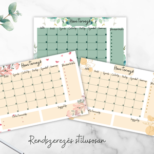Havi tervező / Egyedi havi naptár / Mágneses havi naptár táblafilccel - Meska.hu