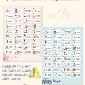 Feladatos jutalomtábla gyerekeknek - Napirendes jutalomtábla egyedi elemekkel - játék & sport - motivációs jutalomtábla - Meska.hu