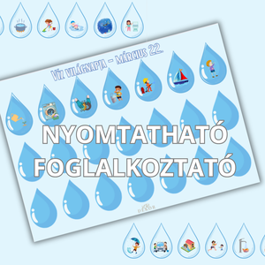 Víz Világnapja � Játékos foglalkoztató gyerekeknek, Művészet, Grafika & Illusztráció, Digitális, Fotó, grafika, rajz, illusztráció, MESKA
