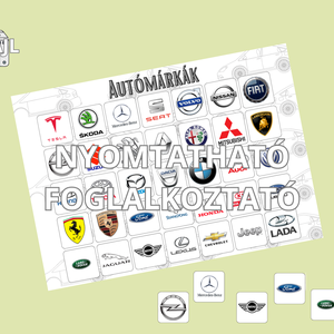 Autómárkák � Játékos foglalkoztató gyerekeknek, Művészet, Grafika & Illusztráció, Digitális, Fotó, grafika, rajz, illusztráció, MESKA