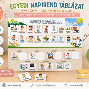 2in1 Napirend táblázat és heti tervező / Mágneses napirend / Gyermek napirend / Egyedi napirend / Névre szóló napirend - művészet - grafika & illusztráció - digitális - Meska.hu