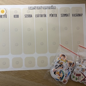 Heti tervező gyerekeknek tépőzáras formavágott elemekkel - Egyedi tervező gyerekeknek - művészet - grafika & illusztráció - digitális - Meska.hu
