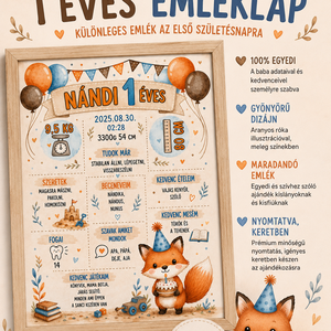 Első születésnapi státusz poszter - Egyedi születésnapi poszter 1 éves, Művészet, Grafika & Illusztráció, Digitális, , MESKA