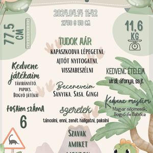 Első születésnapi státusz poszter - Egyedi születésnapi poszter 1 éves - művészet - grafika & illusztráció - digitális - Meska.hu