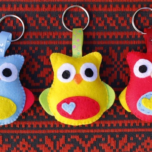 Bagoly (Filc baglyos kulcstartók) - táska & tok - kulcstartó & táskadísz - kulcstartó - Meska.hu
