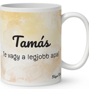 Névvel kérhető - Nyakkendős Cuki lajhár Apa és három gyerek mintás bögre - otthon & életmód - konyhafelszerelés, tálalás - tálalás - bögre & csésze - Meska.hu