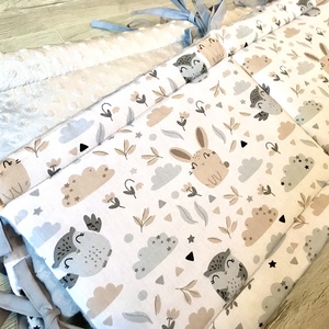 Álmos nyuszikák merev rácsvédő 60x120-as kiságyba teljesen körbe érő verzióban  - otthon & életmód - babaszoba, gyerekszoba - rácsvédő & baldachin - Meska.hu