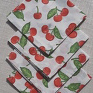 Cseresznye mintás textilszalvéta , Otthon & Életmód, Konyhafelszerelés, tálalás, Konyhai textil, Szalvéta, Varrás, MESKA