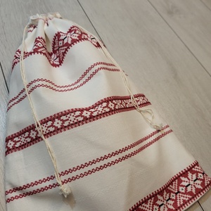 Kenyeres zsák 25. - palócmintás vászonból - táska & tok - bevásárlás & shopper táska - kenyeres zsák - Meska.hu
