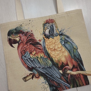 Papagájos táska - táska & tok - bevásárlás & shopper táska - shopper, textiltáska, szatyor - Meska.hu