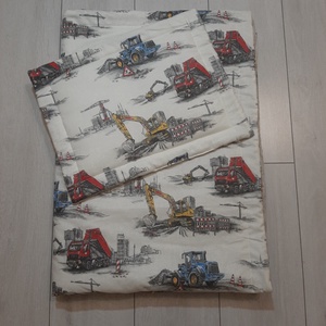 Traktoros-munkagépes ovis takaró és párna - otthon & életmód - babaszoba, gyerekszoba - Meska.hu